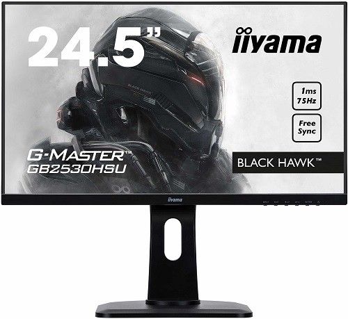 Монитор 24,5 Iiyama G-Master GB2530HSU-1 (1920x1080, 1 мс, 250 кд/м2, 12000000:1, 170°/160°) TN, HDMI, DisplayPort, VGA, аудио стерео, USB Type A x2, USB Type B, SPK, HAS, Pivot (GB2530HSU-B1)