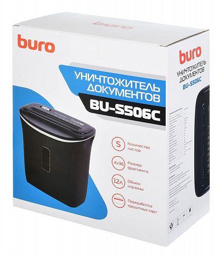 Уничтожитель бумаг BURO Home BU-S506C,  P-4,  4х36 мм [os506c]