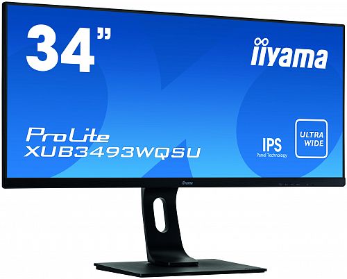 Монитор ЖК IIYAMA ProLite XUB3493WQSU-B1 34 черный IPS LED 4ms 21:9 HDMI M/M матовая HAS Pivot 1000:1 400cd 178гр/178гр 3440x1440 DisplayPort USB 9.5кг