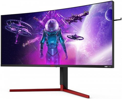 Монитор AOC AG353UCG 35 AGON AG353UCG Black-Red (VA, изогнутый, 3440x1440, 200Hz, HDR1000, 2 ms, 178°/178°, 1000 cd/m, 80M:1, +HDMI 2.0, +2xDisplayPort 1.4, +4xUSB 3.1, +MM, +регулировка по высот