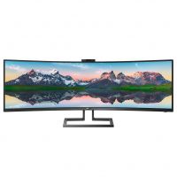 Монитор 49 PHILIPS 499P9H/00 Black (VA, изогнутый, 5120x1440, 5 ms, 178°/178°, 450 cd/m, 80M:1, +2xHDMI 2.0, +DisplayPort 1.4, +4xUSB 3.1, +USB-Type C 3.1, +RJ45, +WEB-Cam 2.0 mpx,