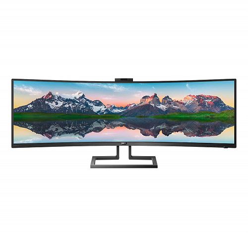 Монитор 49 PHILIPS 499P9H/00 Black (VA, изогнутый, 5120x1440, 5 ms, 178°/178°, 450 cd/m, 80M:1, +2xHDMI 2.0, +DisplayPort 1.4, +4xUSB 3.1, +USB-Type C 3.1, +RJ45, +WEB-Cam 2.0 mpx,