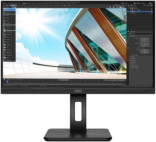 Монитор AOC U27P2 27 U27P2 Black (4K, IPS, 3840x2160, 4 ms, 178°/178°, 350 cd/m, 50M:1, +HDMI 2.0, +DisplayPort 1.2, +4xUSB 3.2, +MM)