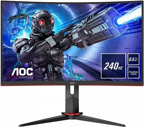 Монитор AOC C27G2ZE 27 C27G2ZE Black-Red (VA, изогнутый, 1920x1080, 240Hz, 0.5 ms, 178°/178°, 300 cd/m, 80M:1, +2xHDMI 2.0, +DisplayPort 1.2, FreeSync)