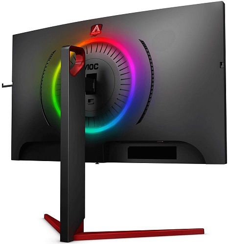 Монитор AOC AG273QCG 27 AOC AGON AG273QCG Black-Red (LED, изогнутый, 2560x1440, 165Hz, 1 ms, 170°/160°, 400 cd/m, 50M:1, +HDMI 1.4, +DisplayPort 1.2, +4xUSB, +MM, +регулировка по высоте)