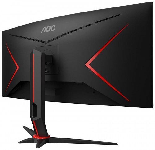 Монитор AOC CU34G2X 34 CU34G2X Black-Red (VA, изогнутый, 3440x1440, 144Hz, 1 ms, 178°/178°, 300 cd/m, 80M:1, +2xHDMI 2.0, +DisplayPort 1.2, +4xUSB 3.0, +регулировка по высоте, AMD FreeSync™)