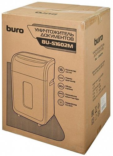 BURO OS1602MI Уничтожитель бумаг BURO Office BU-S1602M,  P-5,  5x32  мм [os1602mi]
