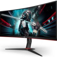 Монитор AOC CU34G2/BK 27 Gaming CU34G2 Curved 1500R 3440x1440@100Hz VA LED 21:9 1ms 2*HDMI DP 4*USB3.0 80M:1 178/178 300cd HAS Tilt Swivel Black-Red