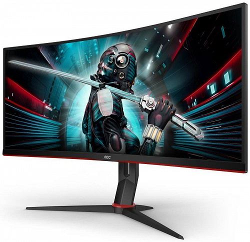 Монитор AOC CU34G2/BK 27 Gaming CU34G2 Curved 1500R 3440x1440@100Hz VA LED 21:9 1ms 2*HDMI DP 4*USB3.0 80M:1 178/178 300cd HAS Tilt Swivel Black-Red