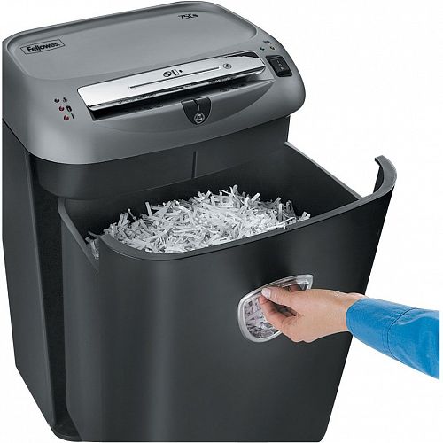 Fellowes FS-46750 Шредер Fellowes®  75Cs.  (12 листов) , 27 литра, 4х38мм (класс 4), SafeSense™, уничтожает: скобы/скрепки/карты/CD