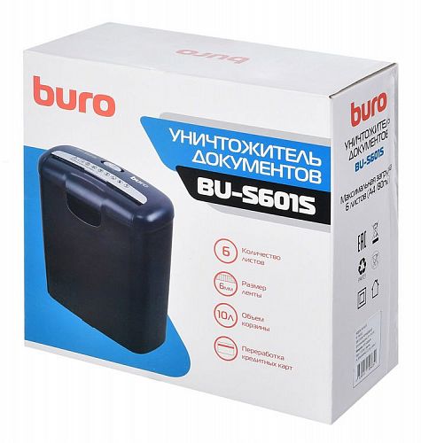 Уничтожитель бумаг BURO Home BU-S601S,  P-1,  6 мм [os601s]