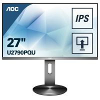 Монитор AOC U2790PQU 27 AOC U2790PQU Gray с поворотом экрана (4K, IPS, 3840x2160, 5 ms, 178°/178°, 350 cd/m, 50M:1, +HDMI, +HDMI 2.0, +DisplayPort 1.2, +2xUSB 3.0, +MM)