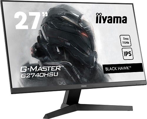 Монитор IIYAMA G2740HSU-B1 27 [16:9] 1920х1080(FHD) IPS, nonGLARE, 250cd/m2, H178°/V178°, 1000:1, 80M:1, 16,7 миллионов цветов, 1ms, HDMI, DP, USB-Hub, Tilt, Speakers, Audio out, 3Y, Black (G2740HSU-B1)