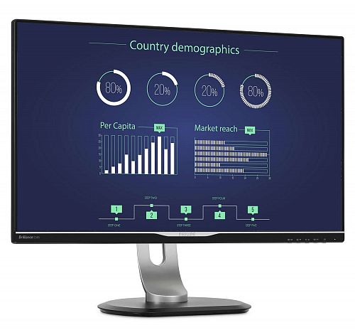 Монитор Philips 258B6QUEB/00 21.5 2560x1440 AH-IPS W-LED 16:9 14(5)ms VGA DVI-D HDMI DP USB 3.0 20M:1 178/178 350cd HAS Pivot Speakers Silver/Black