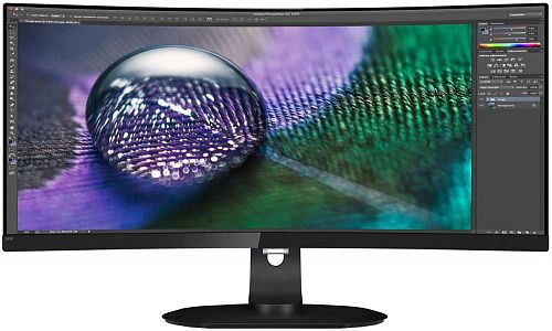Монитор 34 PHILIPS 349P7FUBEB/00 Black с поворотом экрана (MVA, изогнутый, 3440x1440, 4 ms, 178°/178°, 300 cd/m, 100M:1, +HDMI 2.0, +DisplayPort 1.2, 3xUSB 3.0, +USB-Type C, +MM