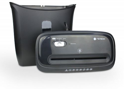 Уничтожитель документов ГЕЛЕОС УД14-5, DIN P-5 (5 ур-нь секр.), фрагмент 1,9х12мм, 4-6 лист (70г/м2), пл. карты/скобы, 14 литров