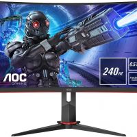 Монитор AOC C27G2ZU 27 C27G2ZU Black-Red (VA, изогнутый, 1920x1080, 240Hz, 0.5 ms, 178°/178°, 300 cd/m, 80M:1, +2xHDMI 2.0, +DisplayPort 1.2, +4xUSB 3.2, +MM, +регулировка по высоте, FreeSync)
