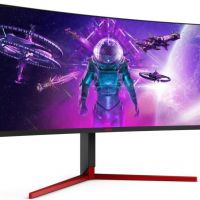 Монитор AOC AG353UCG 35 AGON AG353UCG Black-Red (VA, изогнутый, 3440x1440, 200Hz, HDR1000, 2 ms, 178°/178°, 1000 cd/m, 80M:1, +HDMI 2.0, +2xDisplayPort 1.4, +4xUSB 3.1, +MM, +регулировка по высот