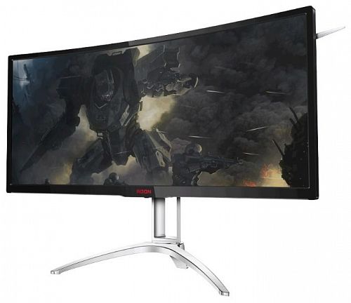 Монитор AOC AG352UCG 35 AOC AGON AG352UCG Silver-Black с поворотом экрана (MVA, изогнутый, 3440x1440, 100Hz, 4 ms, 178°/178°, 300 cd/m, 2000:1, +HDMI, +DisplayPort, +2xUSB, +MM, NVIDIA G-SYNC)