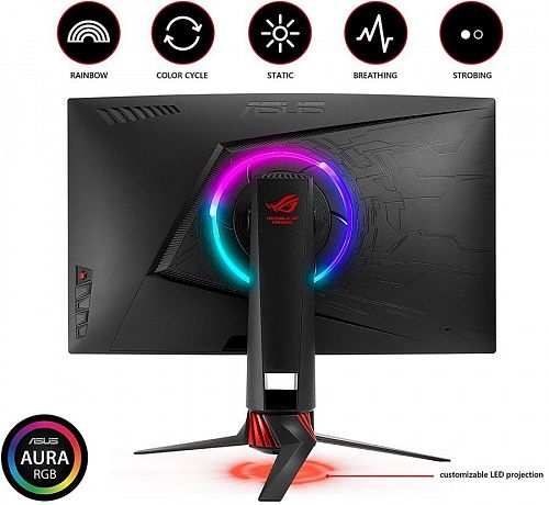Монитор ASUS 90LM03G0-B01970 27 ASUS ROG XG27VQ Black Сurved (VA, LED, 1920x1080, 4ms, 178°/178°, 300 cd/m, 100M:1, +DVI, +DP, +HDMI, +USB)