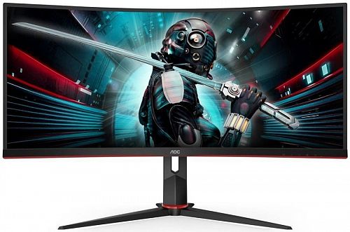 Монитор AOC CU34G2/BK 27 Gaming CU34G2 Curved 1500R 3440x1440@100Hz VA LED 21:9 1ms 2*HDMI DP 4*USB3.0 80M:1 178/178 300cd HAS Tilt Swivel Black-Red
