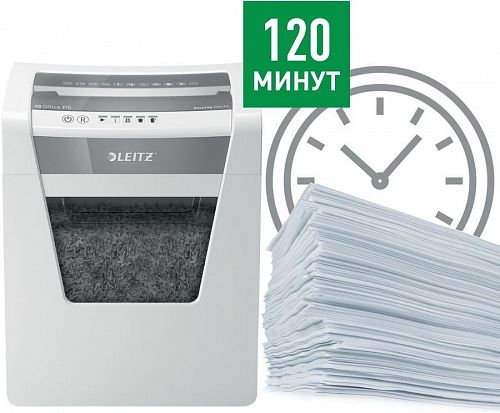 Leitz 80020000 Шредер Leitz IQ Office (секр.P-5)/фрагменты/10лист./23лтр./скрепки/скобы