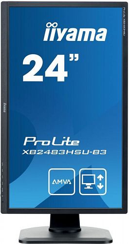 Монитор 23,8 Iiyama ProLite XB2483HSU-B3 (1920*1080, 4 мс, 250 кд/м2, 80000000:1, 178°/178°) A-MVA, HDMI, DisplayPort, VGA, SPK, HAS, Pivot, SPK, USB (XB2483HSU-B3)