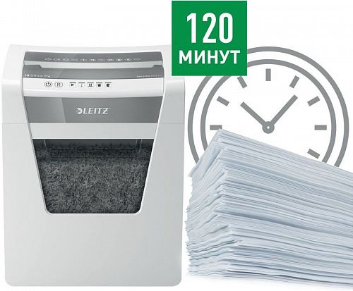 Leitz 80030000 Шредер Leitz IQ Office (секр.P-4)/фрагменты/15лист./23лтр./скрепки/скобы