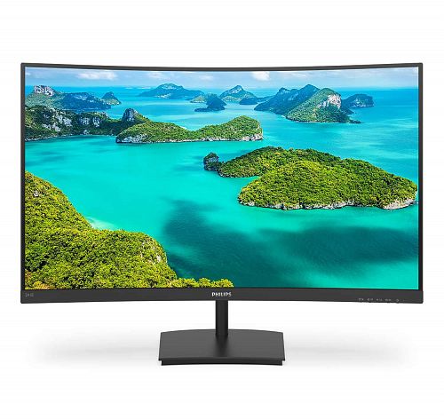 Монитор 23.6 PHILIPS 241E1SCA/00 Black (VA, изогнутый, 1920x1080, 75Hz, 4 ms, 178°/178°, 250 cd/m, +HDMI, +MM, AMD FreeSync™)