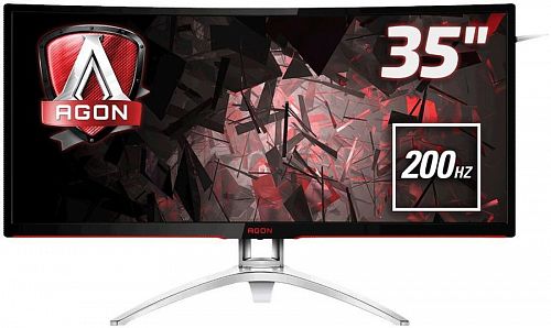 Монитор AOC AG352QCX 35 AOC AGON AG352QCX Silver-Black с поворотом экрана (MVA, изогнутый, 2560x1080, 200Hz, 4 ms, 178°/178°, 300 cd/m, 50M:1, +DVI, +HDMI, +DisplayPort, +2xUSB, +MM, +MHL, Adaptive-S