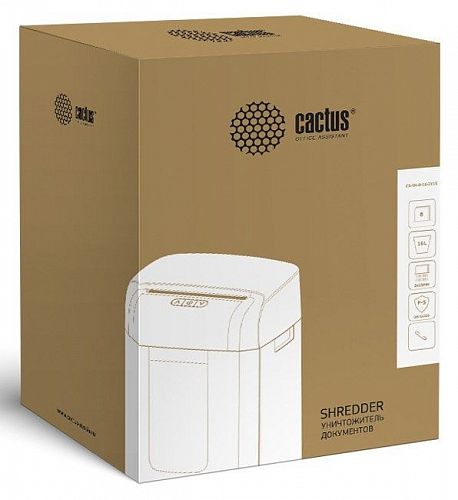 Шредер Cactus CS-SH-8-16-2X15 (секр.P-5)/фрагменты/8лист./16лтр./скобы