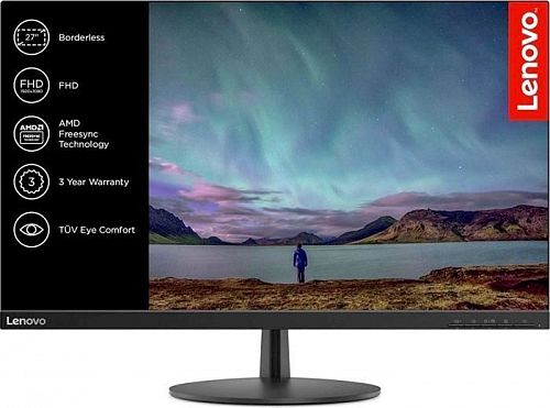 Монитор Lenovo L27i-28 27 16:9 FHD (1920x1080) IPS, 4ms, CR 1000:1, BR 250, 178 / 178, 75hz, 1xVGA, 1x HDMI, 1 x Audio Out (3.5 mm), AMD FreeSync, Tilt, 3-Year