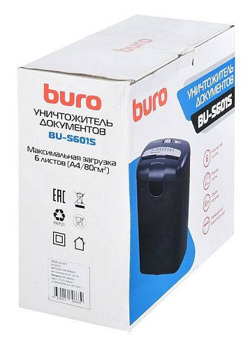 Уничтожитель бумаг BURO Home BU-S601S,  P-1,  6 мм [os601s]