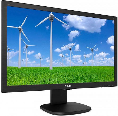 Монитор 23.6 PHILIPS 243S5LHMB/00 Black с поворотом экрана (LED, 1920x1080, 1 ms, 170°/160°, 250 cd/m, 10M:1, +HDMI, +MM)