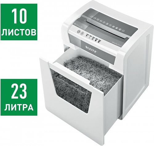 Leitz 80020000 Шредер Leitz IQ Office (секр.P-5)/фрагменты/10лист./23лтр./скрепки/скобы