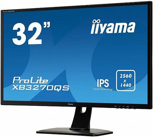 Монитор 31.5 Iiyama ProLite XB3270QS-B1 (2560x1440, 4 мс, 300 кд/м2, 80000000:1, 178°/178°) IPS, DVI-D (HDCP), HDMI, DisplayPort, аудио стерео, SPK, HAS (XB3270QS-B1)