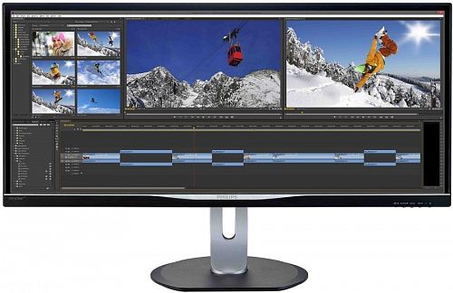 Монитор 34 PHILIPS BDM3470UP/00 Silver-Black с поворотом экрана (AH-IPS, 3440x1440, 5 ms, 178°/178°, 320 cd/m, 40M:1, +DVI, +DisplayPort, +2xUSB 3.0 port, +HDMI, +MM)