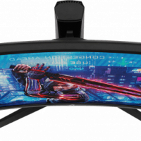Монитор ASUS  23,8 XG43VQ black (VA изогнутый 3840x1200, ProGaming, 1ms, 450cd/m2, 178°/178°, 3000:1, HDMI*2, DP, USB-Hub, 120Hz, HDR, колонки, FreeSync, Tilt, Swivel, HAS, VESA, Black)