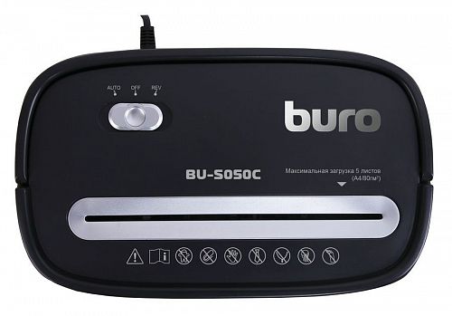 Уничтожитель бумаг BURO Home BU-S050C,  P-3,  5х35 мм [os050c]
