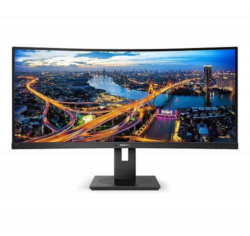 Монитор 34 PHILIPS 345B1C/00 Black с поворотом экрана (VA, изогнутый, 3440x1440, 100Hz, 5 ms, 178°/178°, 300 cd/m, 80M:1, +2xHDMI 2.0, +DisplayPort 1.2, +5xUSB(4xUSB 3.2), +MM)