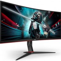 Монитор AOC CU34G2/BK 27 Gaming CU34G2 Curved 1500R 3440x1440@100Hz VA LED 21:9 1ms 2*HDMI DP 4*USB3.0 80M:1 178/178 300cd HAS Tilt Swivel Black-Red