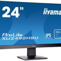 Монитор 23,8 Iiyama ProLite XU2492HSU-1 (1920*1080, 5 мс, 250 кд/м2, 5000000:1, 178°/178°) IPS, HDMI, DisplayPort, VGA, USB, SPK, Flicker-Free (XU2492HSU-B1)