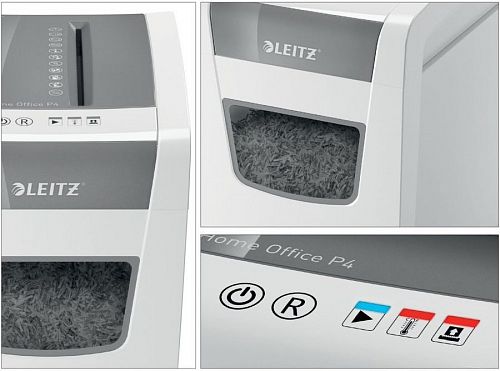 Leitz 80010000 Шредер Leitz IQ Home Office (секр.P-4)/фрагменты/10лист./23лтр./скрепки/скобы