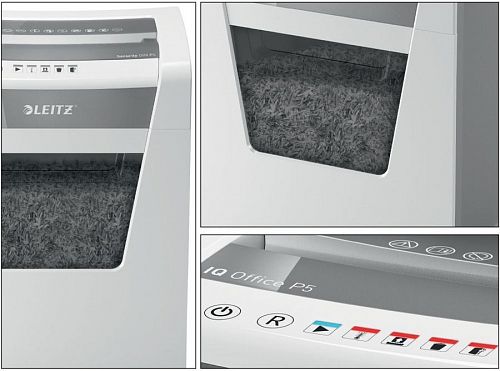 Leitz 80020000 Шредер Leitz IQ Office (секр.P-5)/фрагменты/10лист./23лтр./скрепки/скобы